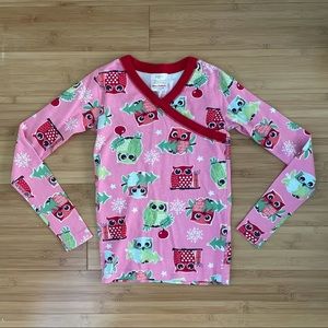 Hanna Andersson Christmas Owl Long Sleeve Pajama Top - 8